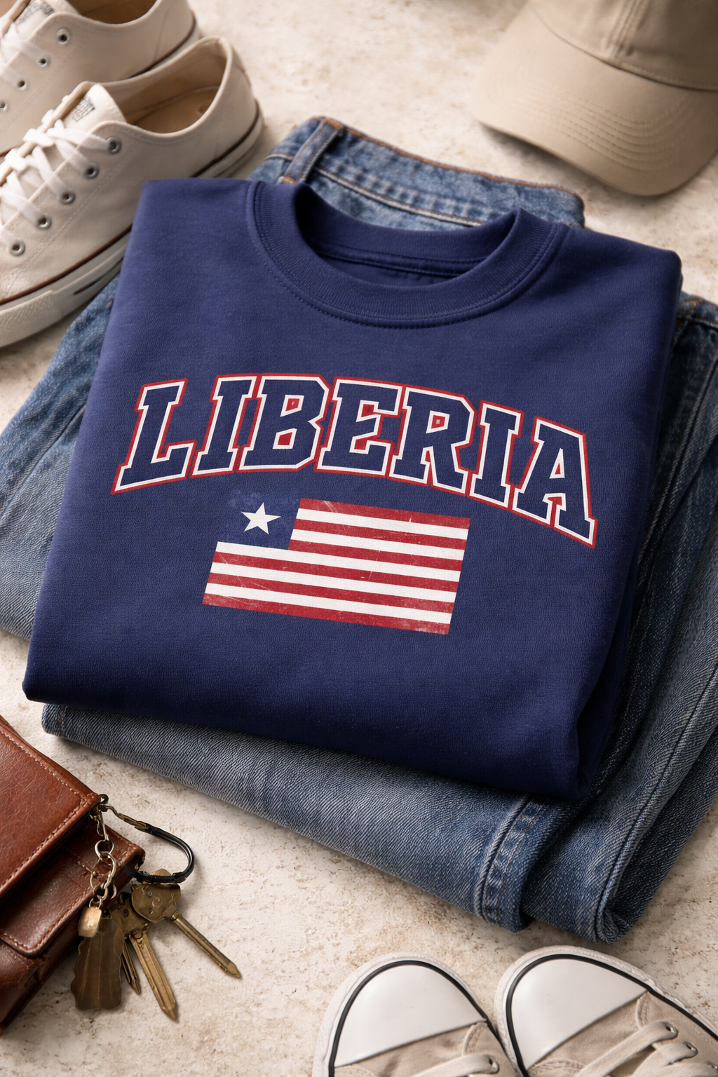 Liberia Heritage Sweatshirt – Vintage Flag Crewneck | Unisex Streetwear