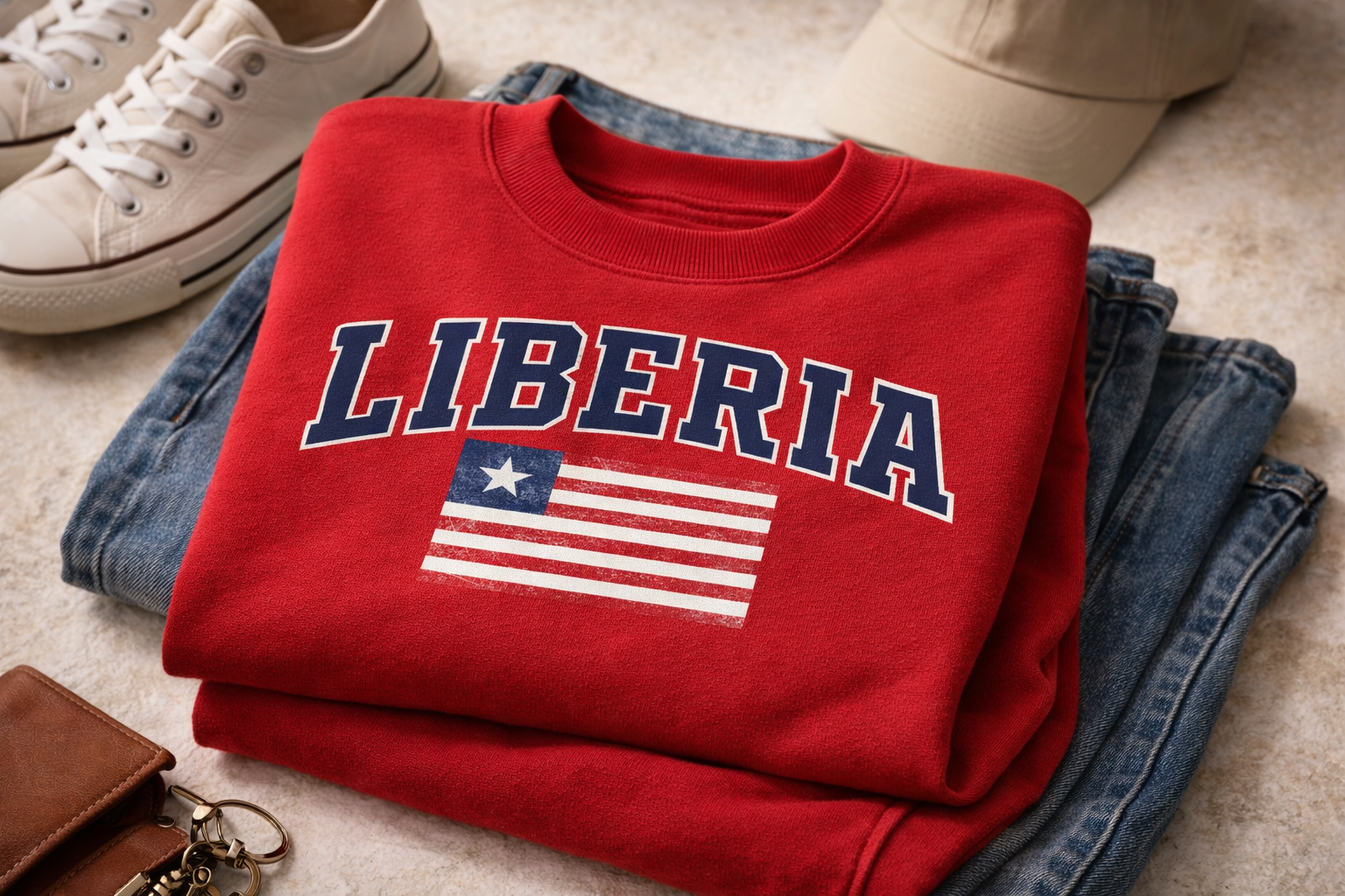 Liberia Heritage Sweatshirt – Vintage Flag Crewneck | Unisex Streetwear