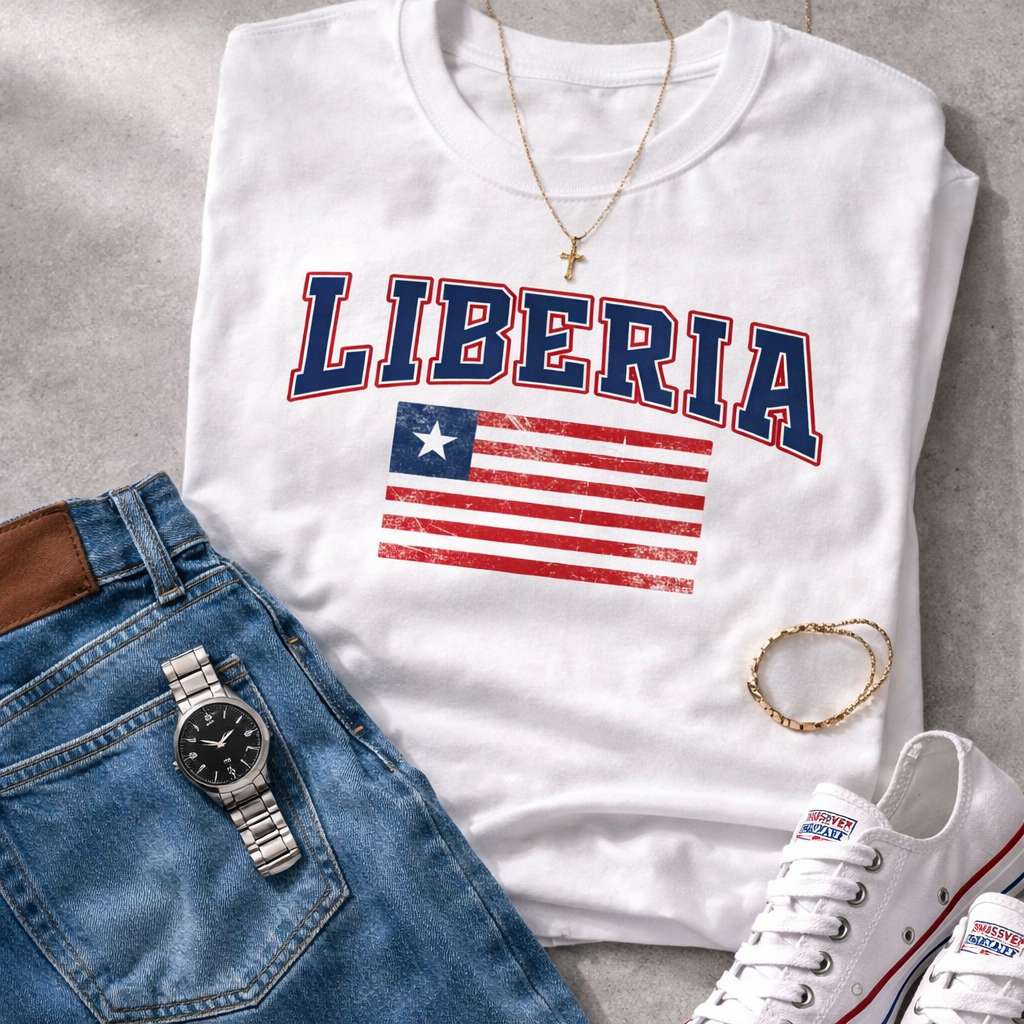 Liberia Flag T-Shirt – African Heritage Tee | Unisex Streetwear | Cultural Pride Shirt