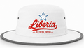 Liberia July 26, 2026 Wide-Brim Celebration Hat | White Outdoor DTF Printed Sun Hat