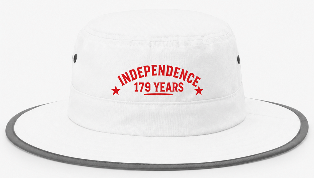 Liberia July 26, 2026 Wide-Brim Celebration Hat | White Outdoor DTF Printed Sun Hat