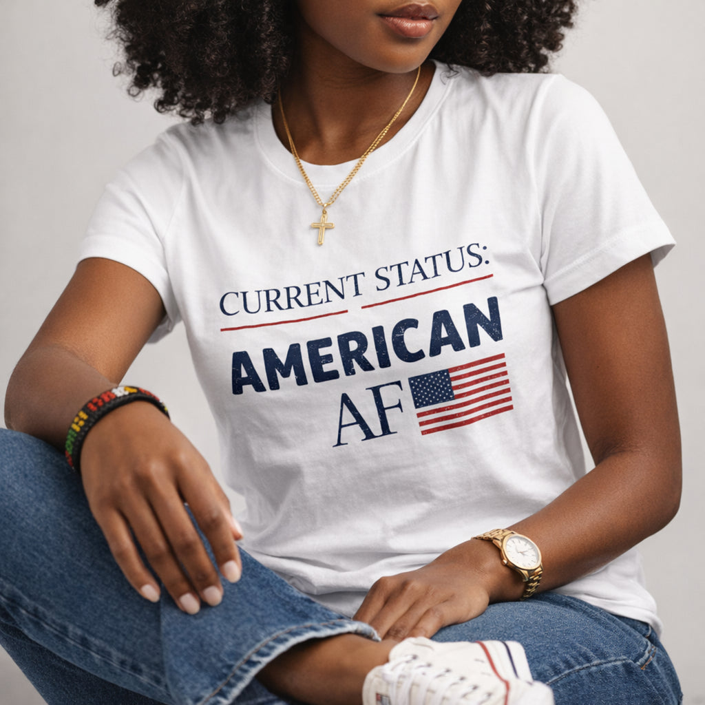 Current Status American AF Patriotic Graphic Tee