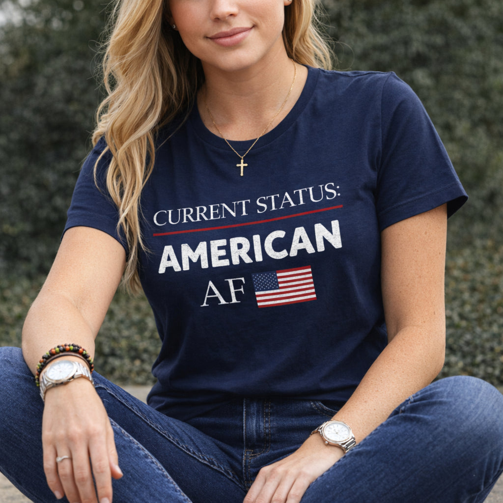 Current Status American AF Patriotic Graphic Tee