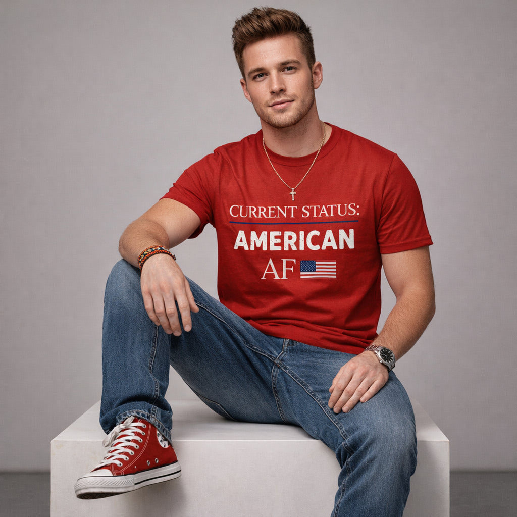 Current Status American AF Patriotic Graphic Tee