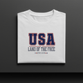 USA Land of the Free Est. 1776 Vintage Patriotic Graphic Tee
