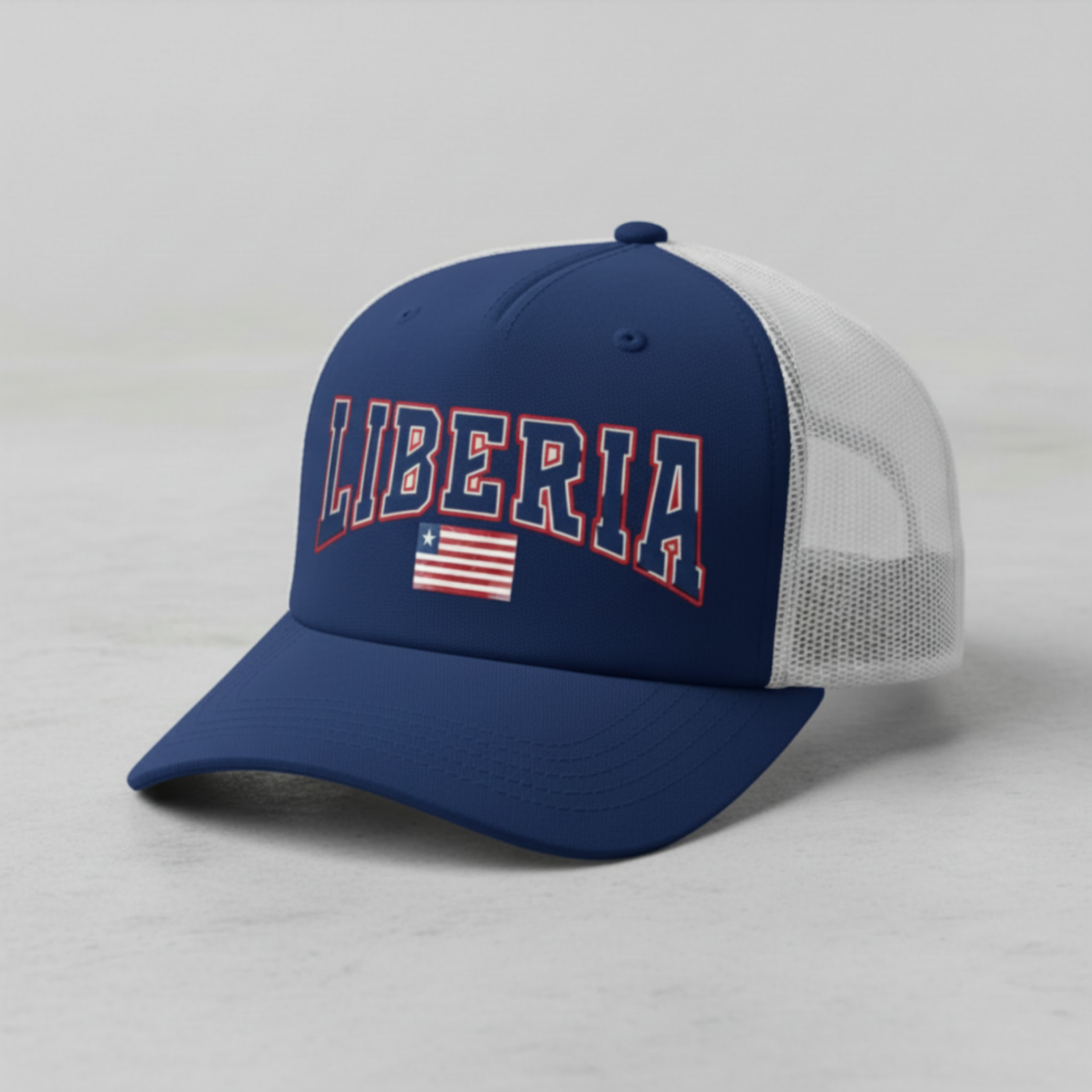 Liberia Flag Trucker Hat – Patriotic Mesh Snapback Cap