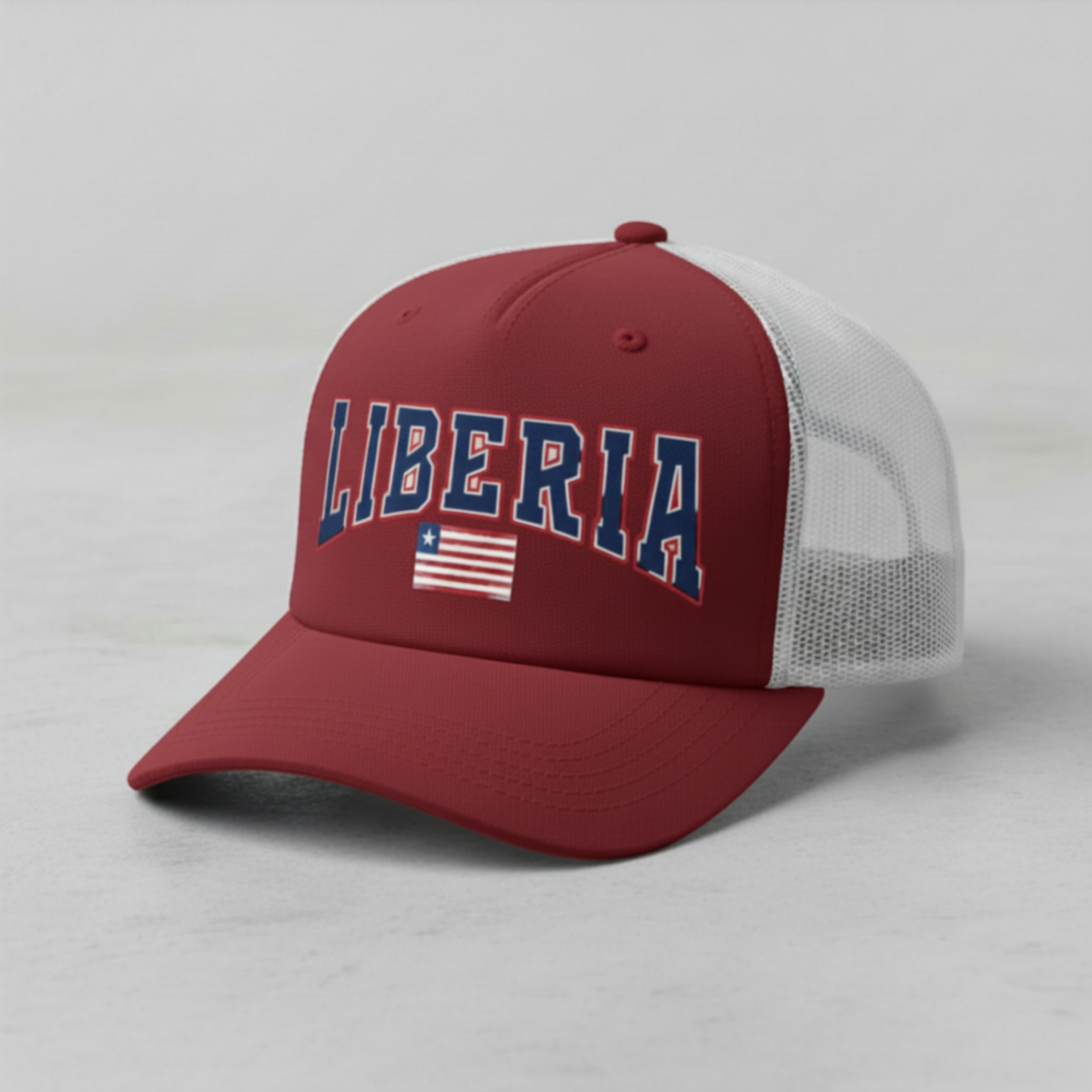 Liberia Flag Trucker Hat – Patriotic Mesh Snapback Cap