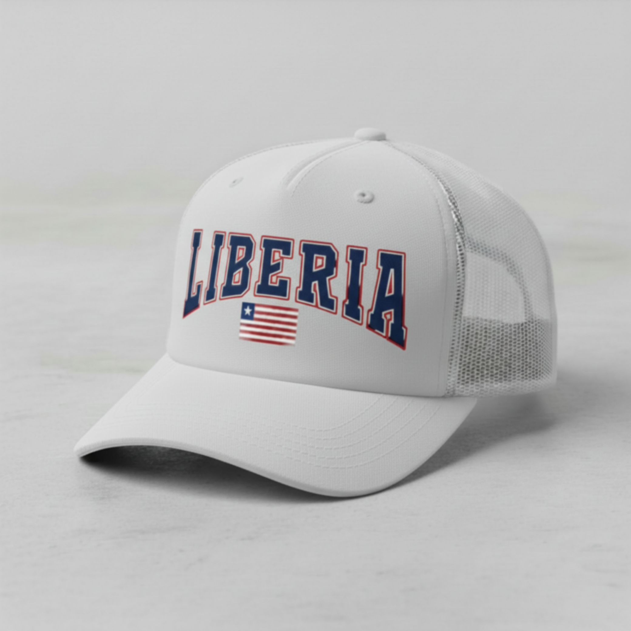 Liberia Flag Trucker Hat – Patriotic Mesh Snapback Cap