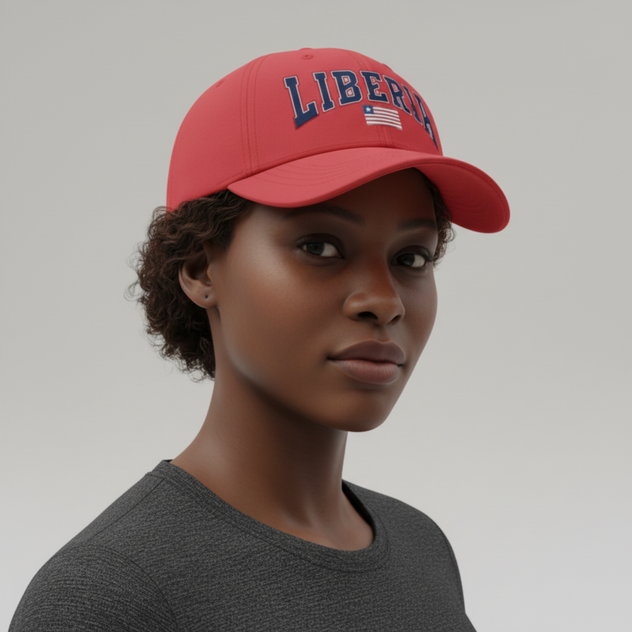 Liberia White Baseball Cap
