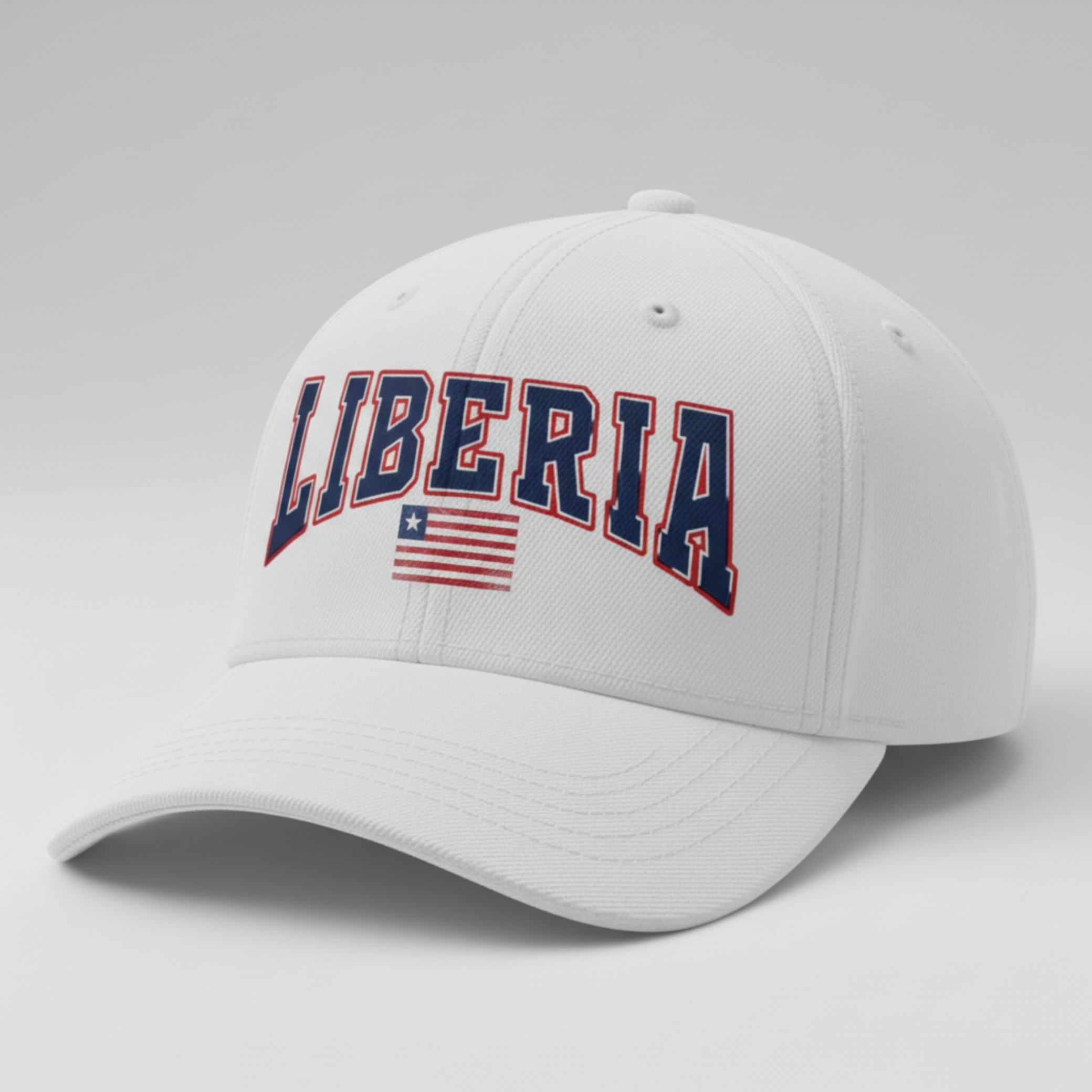 Liberia White Baseball Cap
