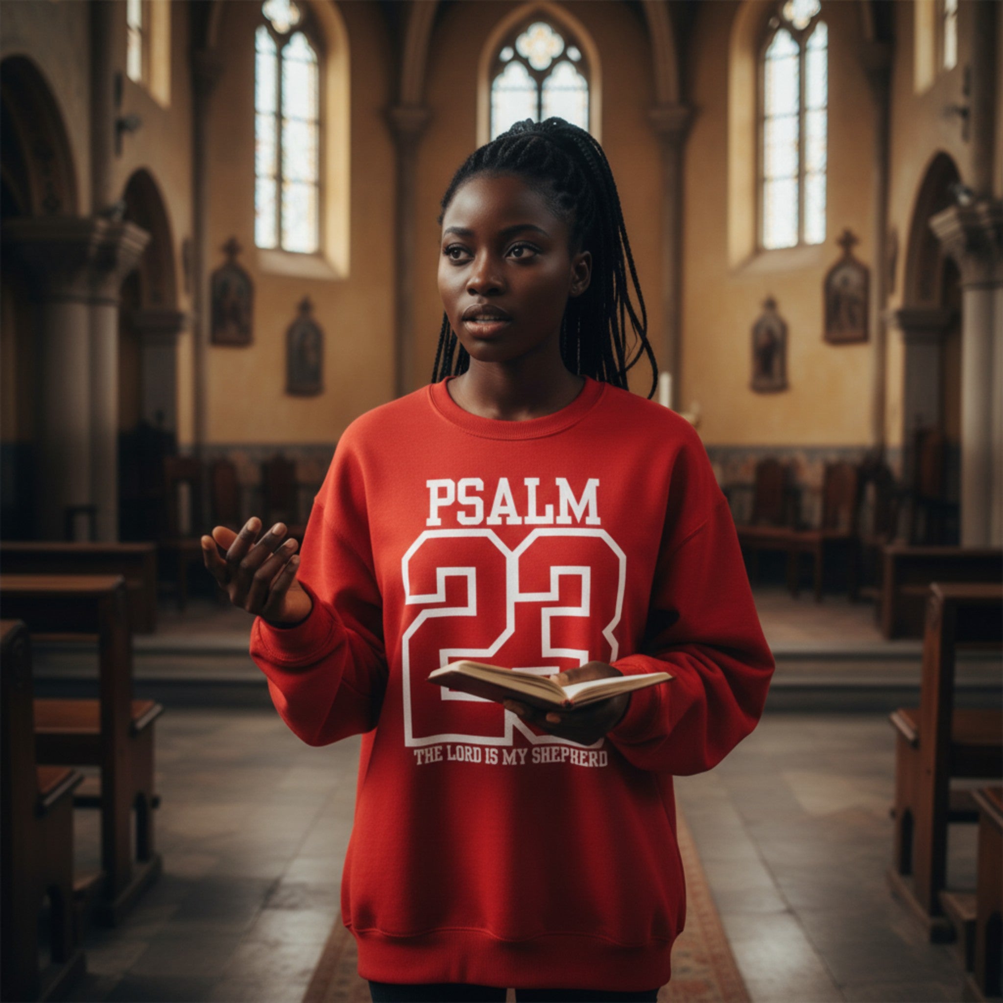 Psalm 23 Varsity Faith Crewneck Sweatshirt